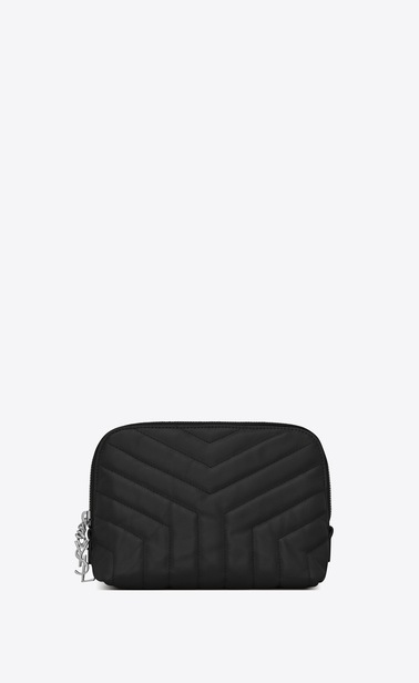 loulou trousse à maquillage en cuir matelassé "y"